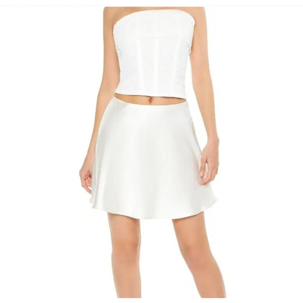 Pink satin mini skirt from forever 21